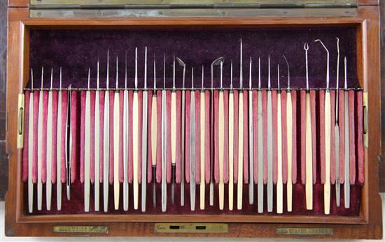 An early Victorian ophthalmic surgeons set by John Weiss & Son, 12.5in.